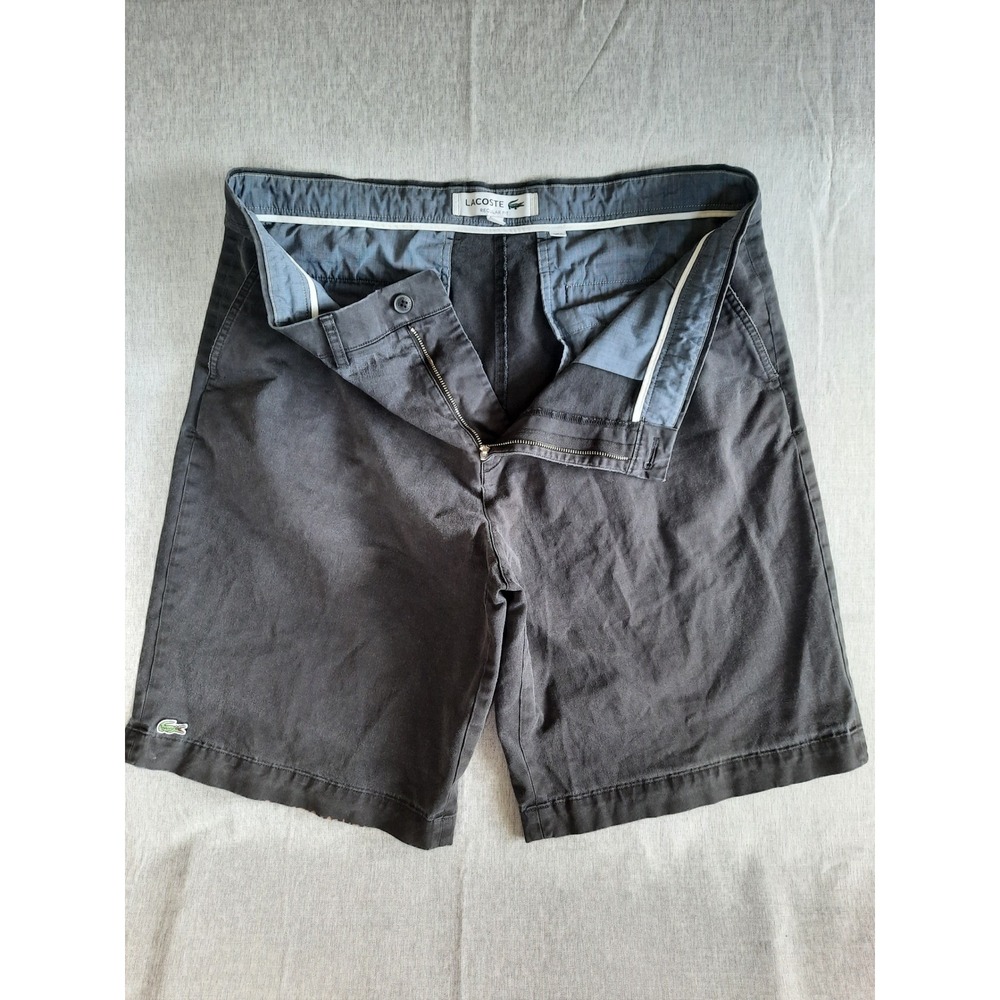 Lacoste Men 40 Regular Fit embroider Logo chino Casual Black Shorts